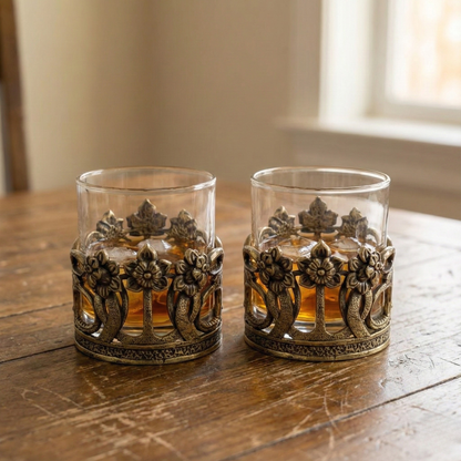 Handcrafted Crown Dragon Whiskey Glasses