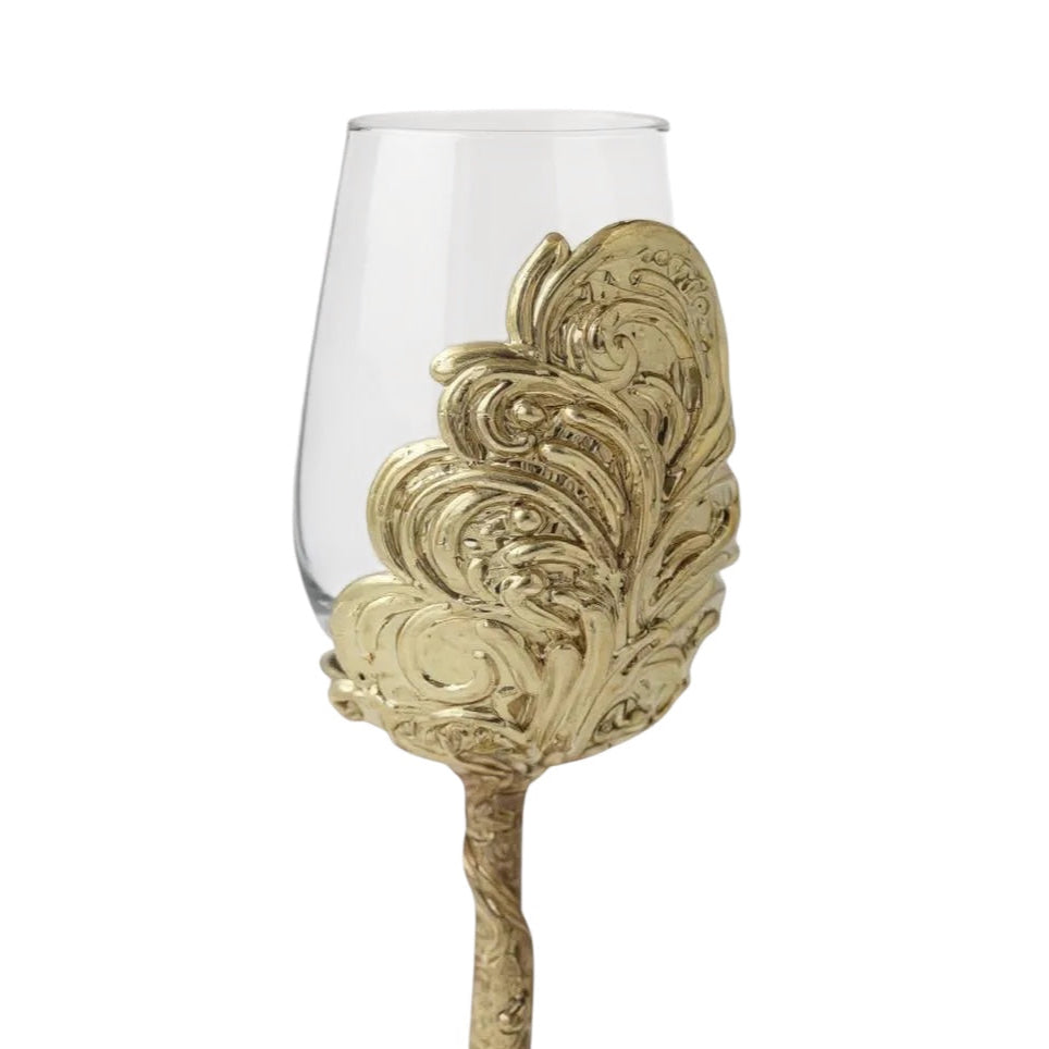 Handcrafted Leaf/Ambi Design Wine Glasses