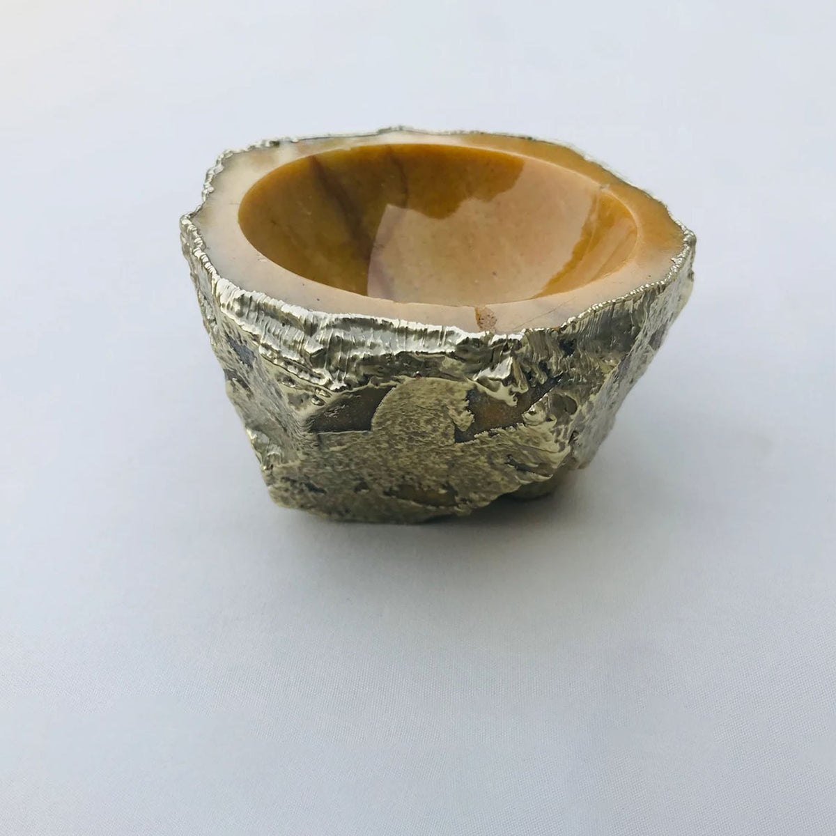 Mustard Yellow Agate Geode Nut/trinket/Jewelry Bowl
