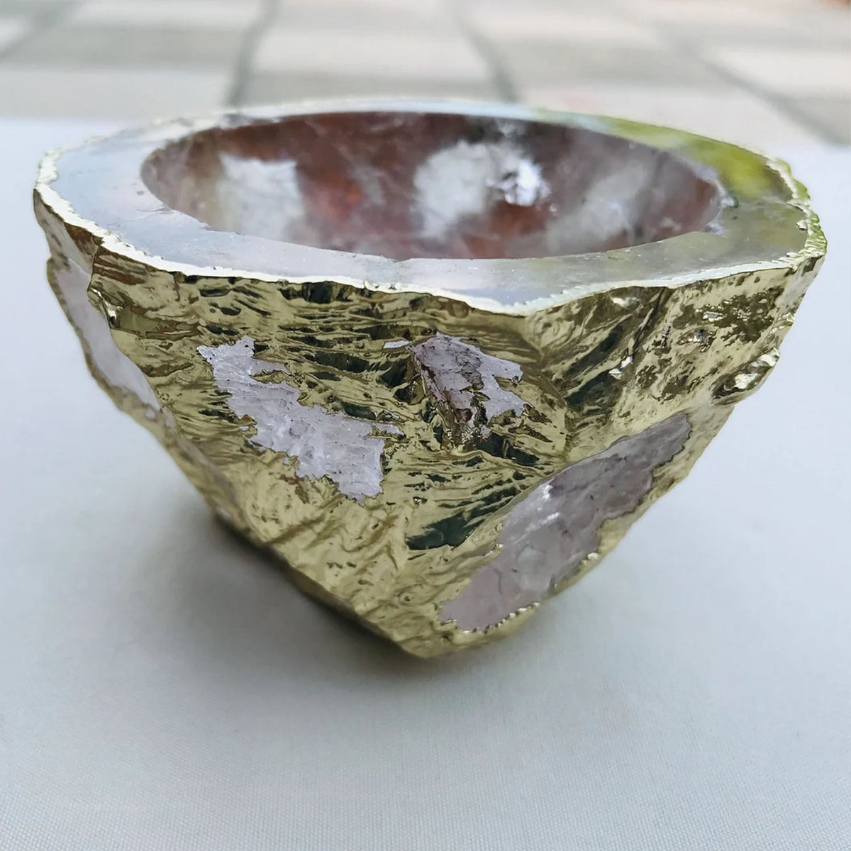 Clear Quartz Crystal Nut/trinket/Jewelry Bowl