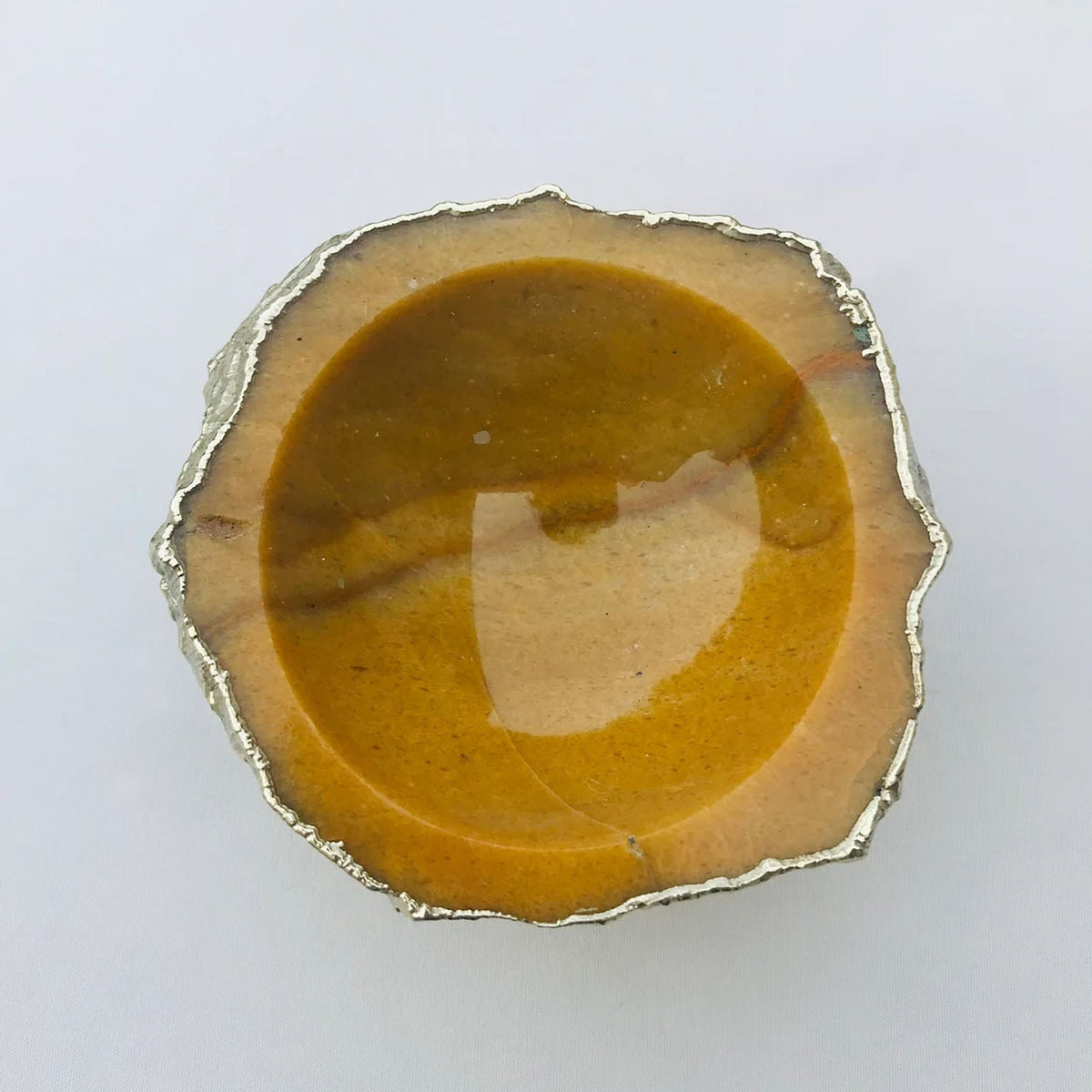 Mustard Yellow Agate Geode Nut/trinket/Jewelry Bowl