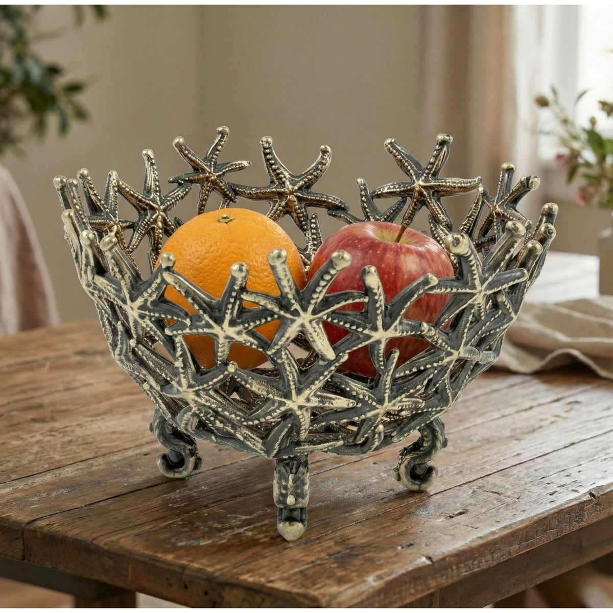 Starfish Bowl - Decorative Serveware | Candy Bowl | Centerpiece | Home Accent | Gold or Antique Finish