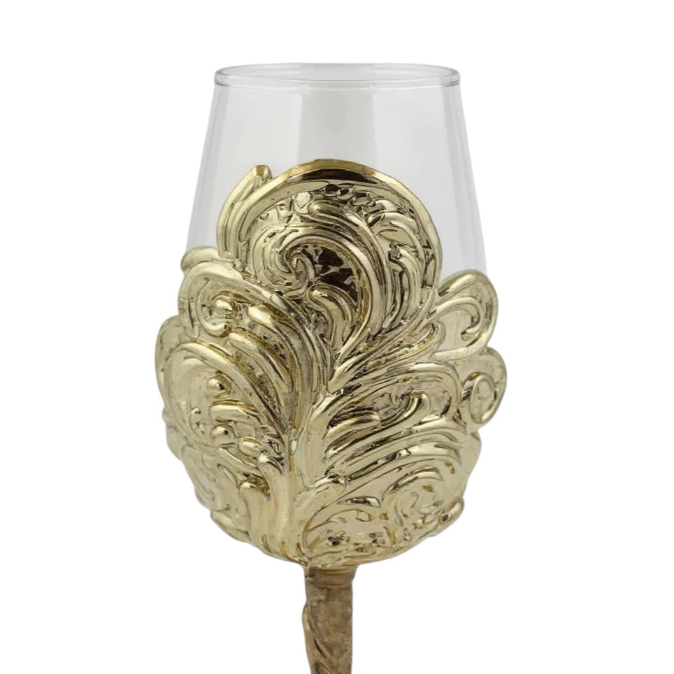 Handcrafted Leaf/Ambi Design Wine Glasses