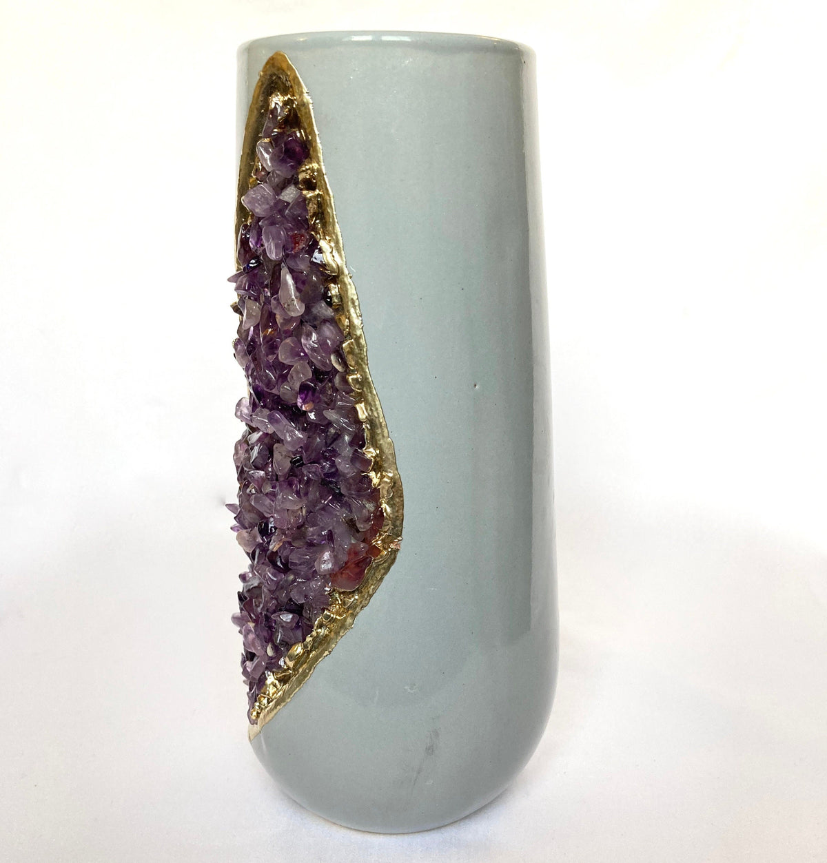 Set of 2 Gray Ceramic Vases